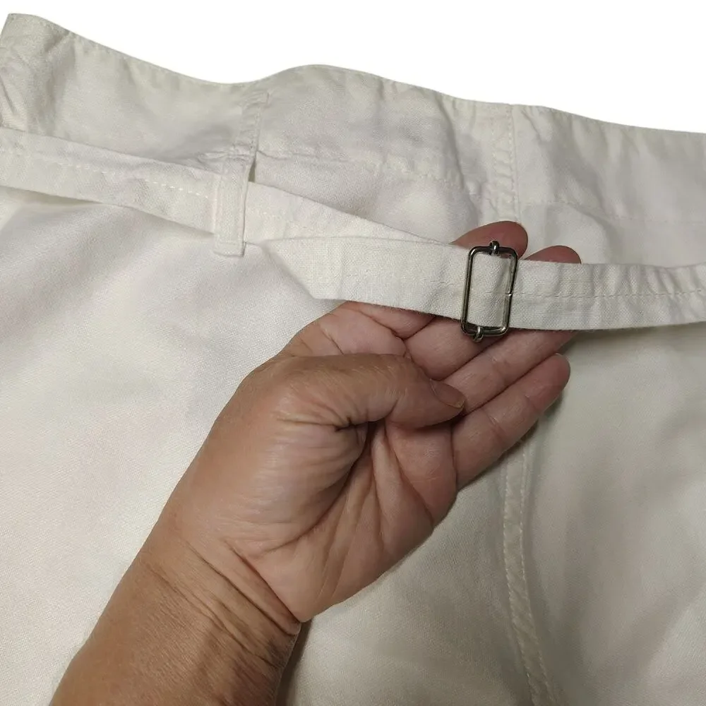 Diesel StyleLab Linen White Cargo Shorts Women's Medium Made in Italy